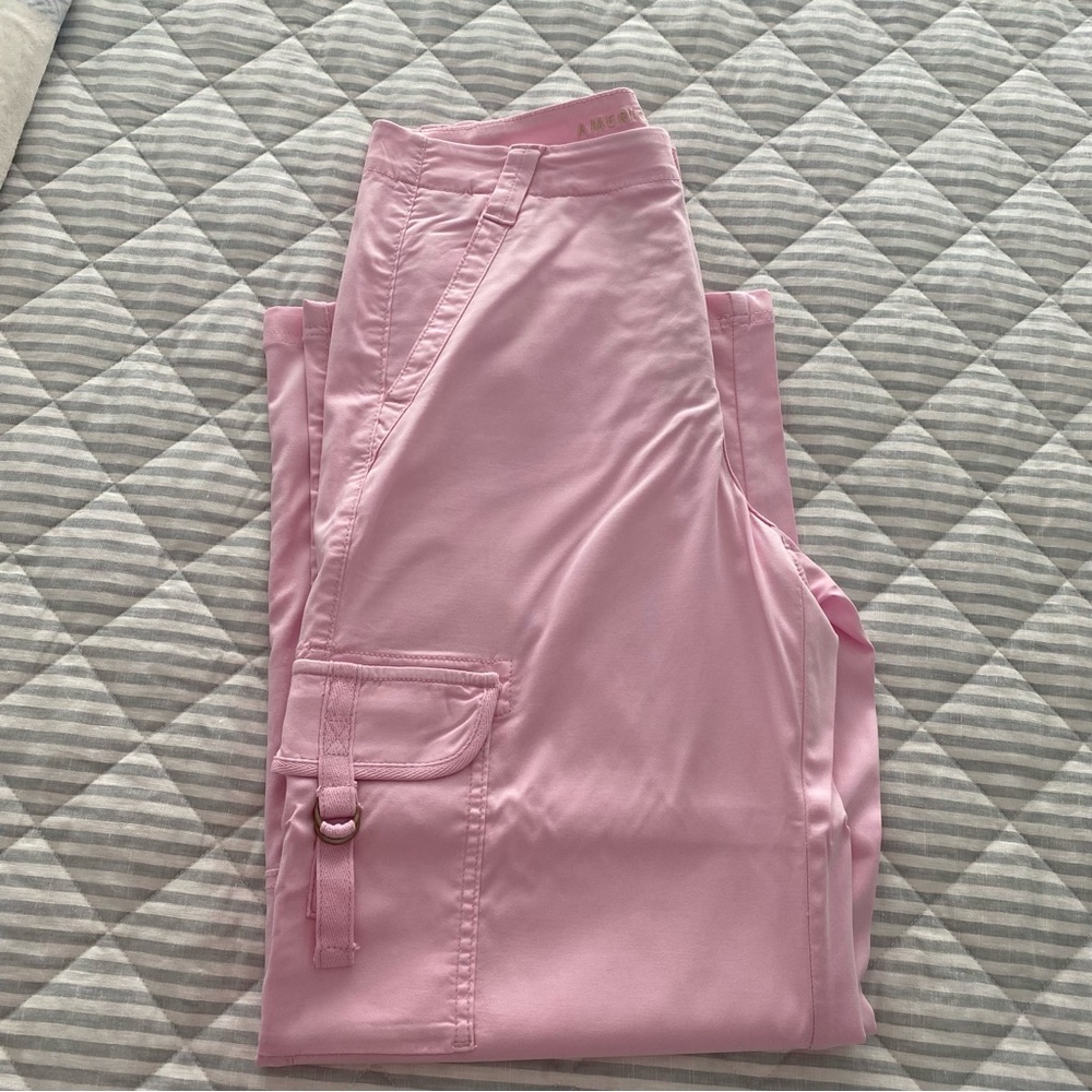 American Eagle Dreamy Drape Stretch Super High Rise Baggy Wide Leg Pants - Picture 2 of 10